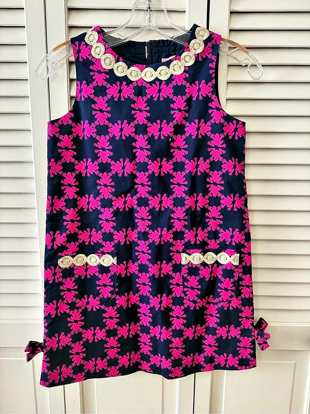 Lilly Pulitzer Girls Shift Jumper Dress Floral Girls' Dress in Blue & Pink size
